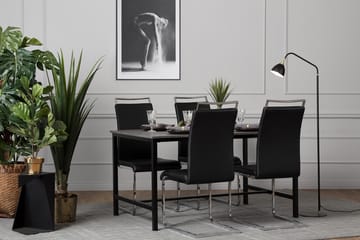 Matgrupp Evo 138 cm med 4 Robledo Stol - Betong|Svart|PU|Krom - Möbler - Bord & matgrupp - Matgrupp
