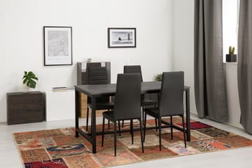 Matgrupp Evo 140 cm med 4 Fred Stol - Svart|Ljusgrå - Möbler - Bord & matgrupp - Matgrupp