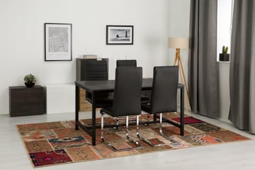Matgrupp Evo 140 cm med 4 Jack Stol - Betonglook|Svart|Svart PU|Krom - Möbler - Bord & matgrupp - Matgrupp