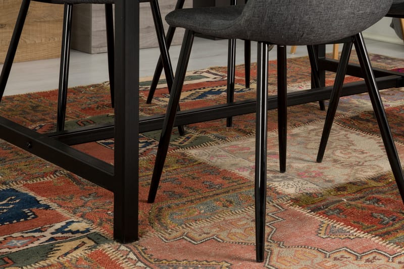 Matgrupp Evo 140 cm med 4 Naira Stol - Betonglook|Svart|Grå - Möbler - Bord & matgrupp - Matgrupp