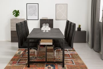 Matgrupp Evo 180 cm med 6 Jack Stol - Svart|Grå - Möbler - Bord & matgrupp - Matgrupp