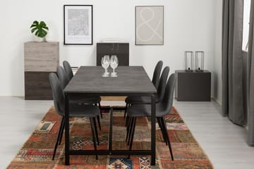 Matgrupp Evo 180 cm med 6 Naira Stol - Ljusgrå|Mörkgrå - Möbler - Bord & matgrupp - Matgrupp