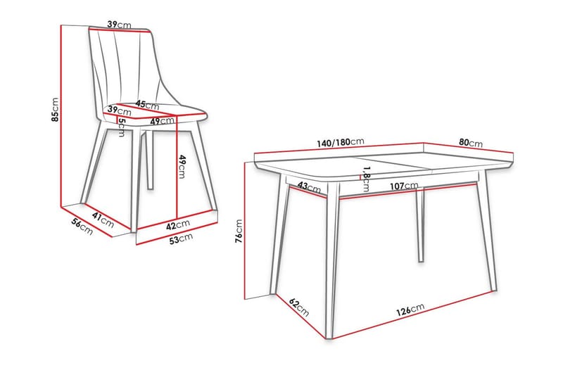 Matgrupp - Grå - Möbler - Bord & matgrupp - Matgrupp
