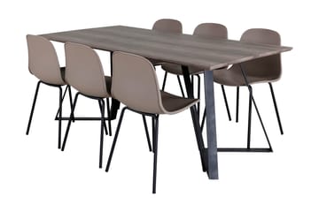 Matgrupp Granville 180 cm inkl 6 Labbetorp Stolar - Grå/Svart/Beige - Möbler - Bord & matgrupp - Matgrupp