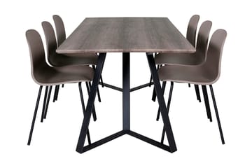 Matgrupp Granville 180 cm inkl 6 Labbetorp Stolar - Grå/Svart/Beige - Möbler - Bord & matgrupp - Matgrupp