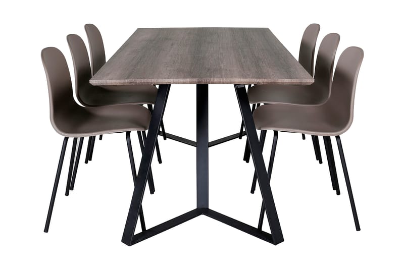 Matgrupp Granville 180 cm inkl 6 Labbetorp Stolar - Grå/Svart/Beige - Möbler - Bord & matgrupp - Matgrupp