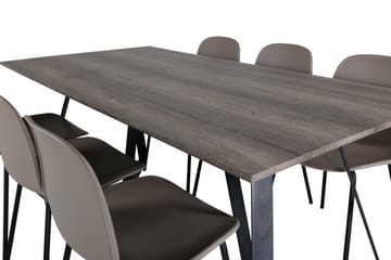 Matgrupp Granville 180 cm inkl 6 Labbetorp Stolar - Grå/Svart/Beige - Möbler - Bord & matgrupp - Matgrupp
