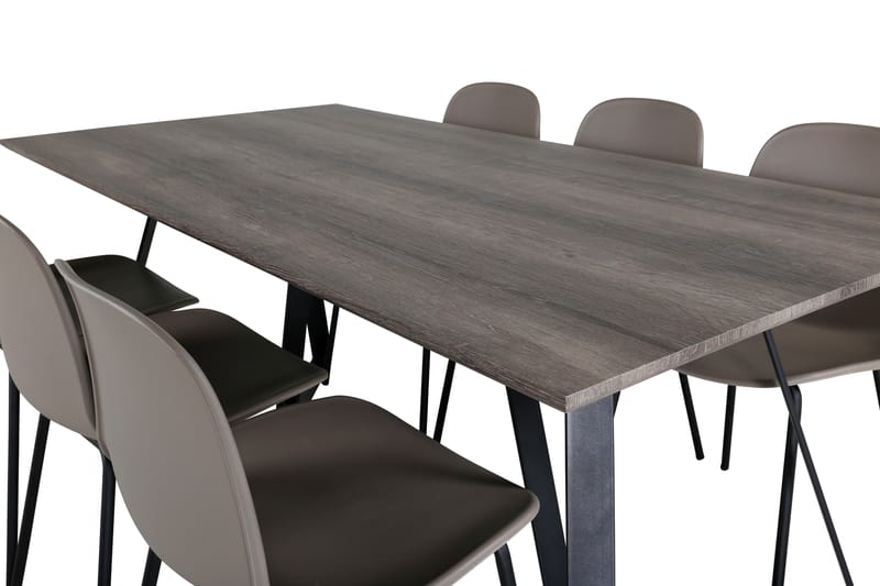 Matgrupp Granville 180 cm inkl 6 Labbetorp Stolar - Grå/Svart/Beige - Möbler - Bord & matgrupp - Matgrupp