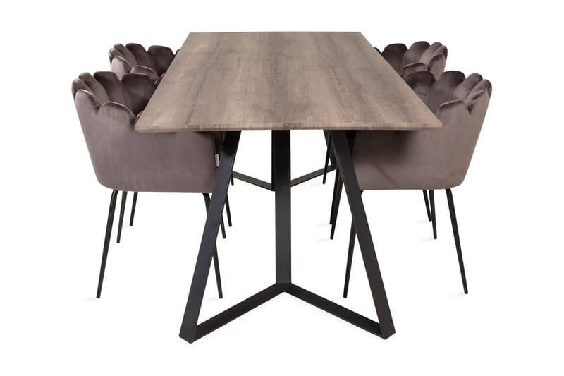 Matgrupp Granville 180 cm med 4 Limhamn Matstolar Grå - Furniture Fashion - Matgrupp