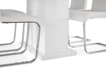 Matgrupp Griffith Förlängningsbar 120 cm med 4 Jack Stol - Vit|Vit PU|Krom - Möbler - Bord & matgrupp - Matgrupp