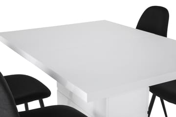 Matgrupp Griffith Förlängningsbar 120 cm med 4 Naira Stol - Vit|Svart - Möbler - Bord & matgrupp - Matgrupp