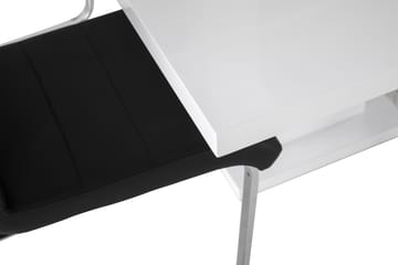 Matgrupp Griffith Förlängningsbar 160 cm med 4 Jack Stol - Vit|Svart PU|Krom - Möbler - Bord & matgrupp - Matgrupp