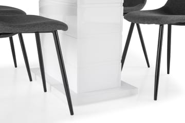 Matgrupp Griffith Förlängningsbar 160 cm med 4 Naira Stol - Vit|Grå|Svart - Möbler - Bord & matgrupp - Matgrupp