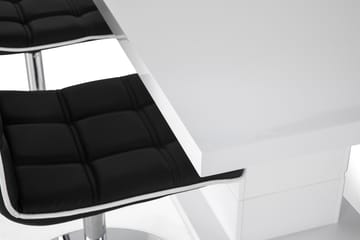 Matgrupp Griffith Förlängningsbar 160 cm med 4 Shaw Stol - Vit|Svart PU|Krom - Möbler - Bord & matgrupp - Matgrupp