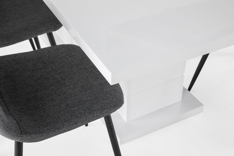 Matgrupp Griffith Förlängningsbar 180 cm med 6 Naira Stol - Vit|Grå|Svart - Möbler - Bord & matgrupp - Matgrupp
