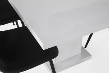 Matgrupp Griffith Förlängningsbar 180 cm med 6 Naira Stol - Vit|Svart - Möbler - Bord & matgrupp - Matgrupp