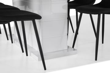 Matgrupp Griffith Förlängningsbar 180 cm med 6 Naira Stol - Vit|Svart - Möbler - Bord & matgrupp - Matgrupp