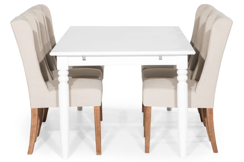 Matgrupp Hampton 190 cm med 6 Isolde Stol - Vintage Alm|Beige - Möbler - Bord & matgrupp - Matgrupp