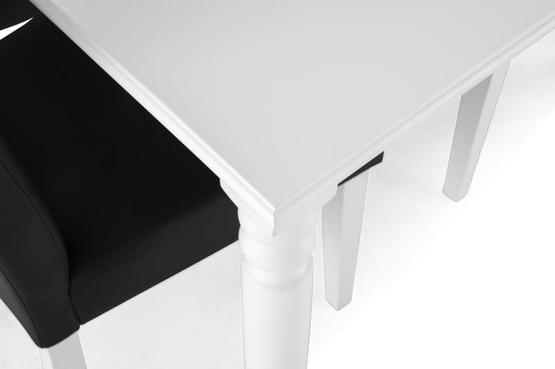 Matgrupp Hampton 190 cm med 6 Leo Stol - Vit|Svart PU - Möbler - Bord & matgrupp - Matgrupp