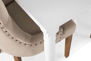 Matgrupp Hampton 190 cm med 6 Ophelia Fåtölj - Vit|Beige|Trä - Möbler - Bord & matgrupp - Matgrupp