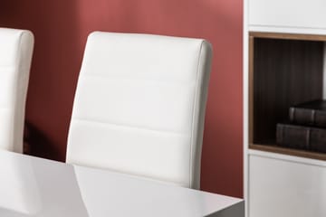 Matgrupp Jack 140x90 cm med 4 Stolar - Vit|Krom - Möbler - Bord & matgrupp - Matgrupp