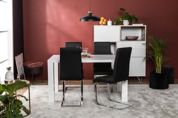 Matgrupp Jack 140x90 cm med 4 Stolar - Vit|Svart|Krom - Möbler - Bord & matgrupp - Matgrupp