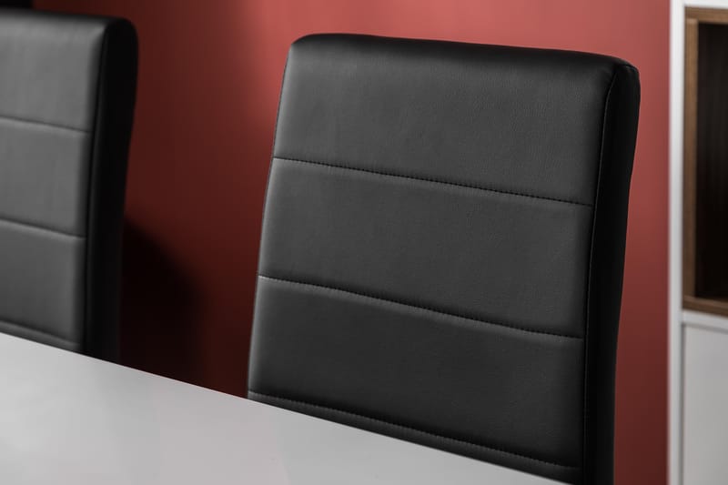 Matgrupp Jack 140x90 cm med 4 Stolar - Vit|Svart|Krom - Möbler - Bord & matgrupp - Matgrupp