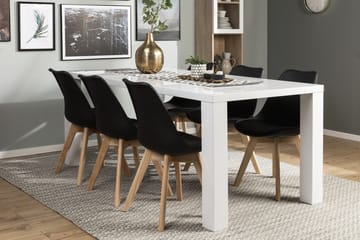 Matgrupp Jack 180 cm med 6 Erin Stol - Svart|Ek - Möbler - Bord & matgrupp - Matgrupp