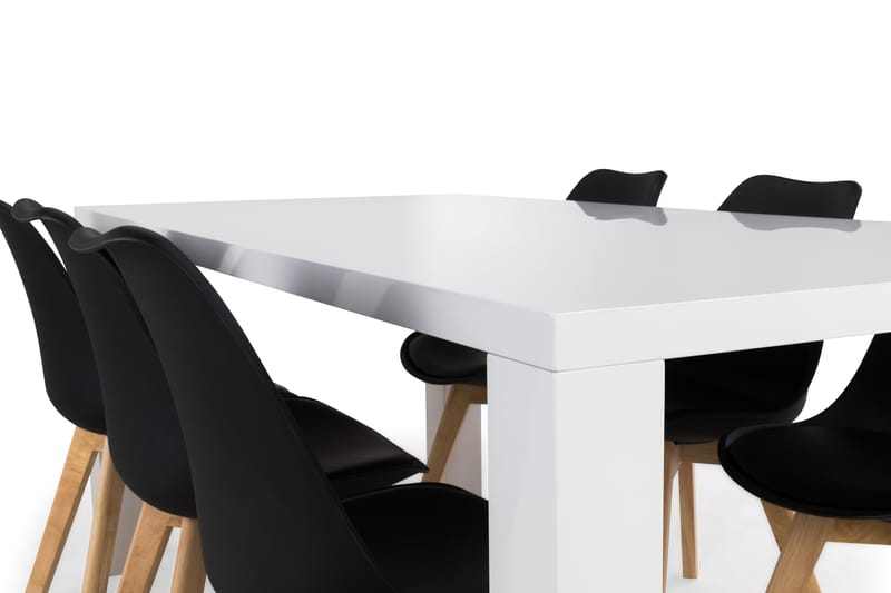 Matgrupp Jack 180 cm med 6 Erin Stol - Svart|Ek - Möbler - Bord & matgrupp - Matgrupp