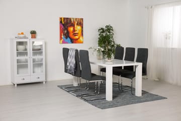 Matgrupp Jack 180 cm med 6 Jack Stol - Vit|Mörkgrå - Möbler - Bord & matgrupp - Matgrupp