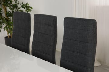 Matgrupp Jack 180 cm med 6 Jack Stol - Vit|Mörkgrå - Möbler - Bord & matgrupp - Matgrupp