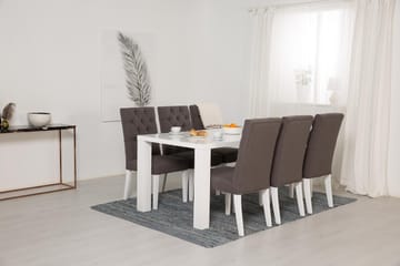Matgrupp Jack Vit med 6st Emmie Fåtöljer - Grå|Vit - Möbler - Bord & matgrupp - Matgrupp