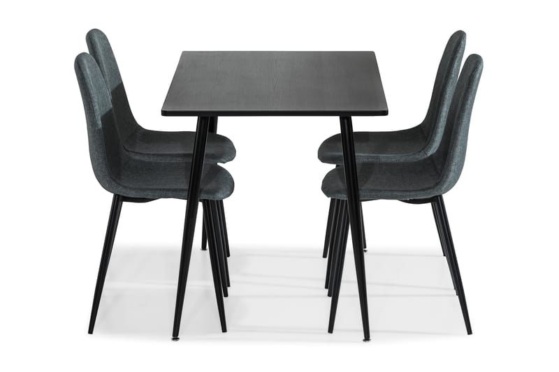 Matgrupp Jaunita 120 cm med 4 Naira Stol - Brun|Grå|Svart - Möbler - Bord & matgrupp - Matgrupp