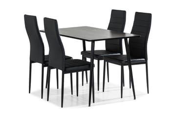 Matgrupp Jaunita 120 cm med 4 Naira Stol - Brun|Svart - Möbler - Bord & matgrupp - Matgrupp