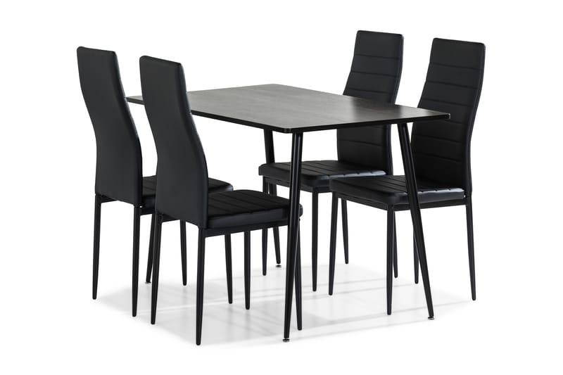 Matgrupp Jaunita 120 cm med 4 Naira Stol - Brun|Svart - Möbler - Bord & matgrupp - Matgrupp