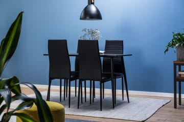 Matgrupp Jaunita 120 cm med 4 Naira Stol - Brun|Svart - Möbler - Bord & matgrupp - Matgrupp