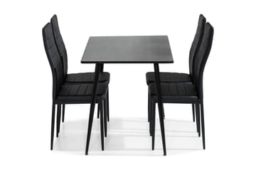 Matgrupp Jaunita 120 cm med 4 Naira Stol - Brun|Svart - Möbler - Bord & matgrupp - Matgrupp