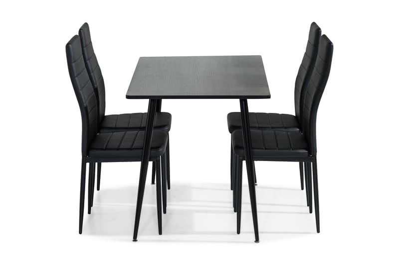 Matgrupp Jaunita 120 cm med 4 Naira Stol - Brun|Svart - Möbler - Bord & matgrupp - Matgrupp