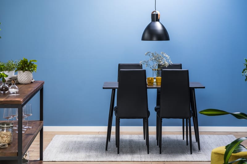 Matgrupp Jaunita 120 cm med 4 Naira Stol - Brun|Svart - Möbler - Bord & matgrupp - Matgrupp