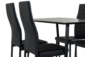 Matgrupp Jaunita 120 cm med 4 Naira Stol - Brun|Svart - Möbler - Bord & matgrupp - Matgrupp