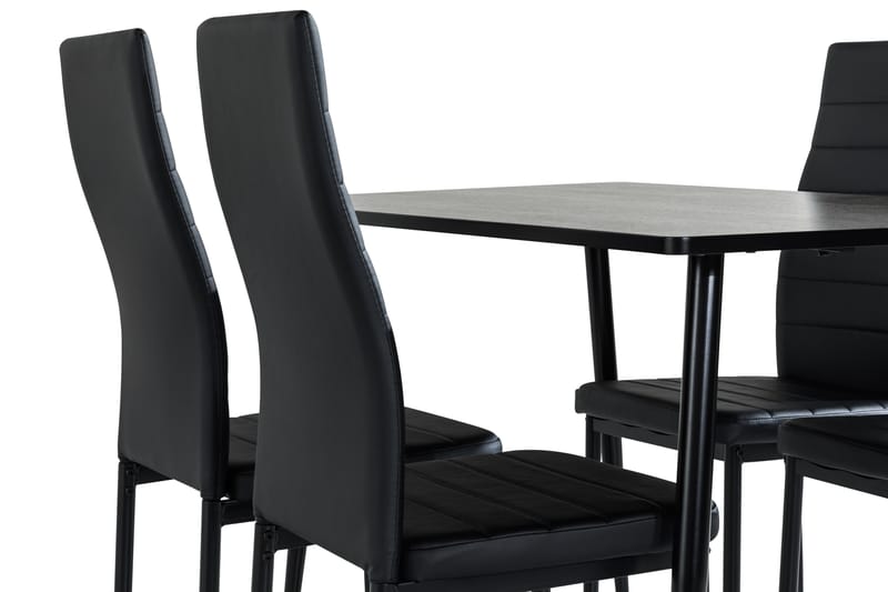 Matgrupp Jaunita 120 cm med 4 Naira Stol - Brun|Svart - Möbler - Bord & matgrupp - Matgrupp