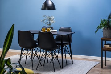 Matgrupp Jaunita 120 cm med 4 Naira Stol - Brun|Svart - Möbler - Bord & matgrupp - Matgrupp