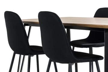 Matgrupp Jaunita 160 cm med 4 Naira Stol - Brun|Svart - Möbler - Bord & matgrupp - Matgrupp