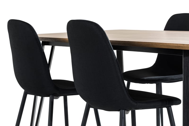 Matgrupp Jaunita 160 cm med 4 Naira Stol - Brun|Svart - Möbler - Bord & matgrupp - Matgrupp