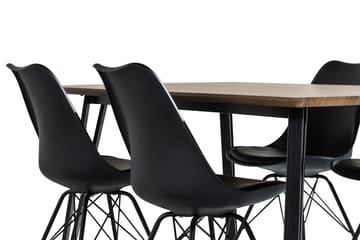 Matgrupp Jaunita 160 cm med 4 Scale Stol - Brun|Svart - Möbler - Bord & matgrupp - Matgrupp