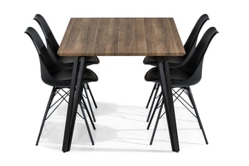 Matgrupp Jaunita 160 cm med 4 Scale Stol - Brun|Svart - Möbler - Bord & matgrupp - Matgrupp