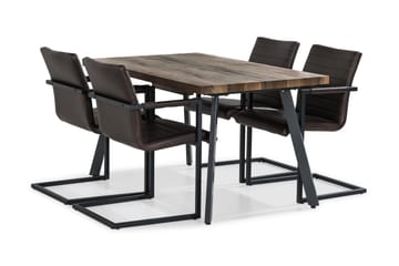 Matgrupp Jaunita Förlängningsbar 140 cm med 4 Dutch Stol - Brun|Mörkbrun - Möbler - Bord & matgrupp - Matgrupp