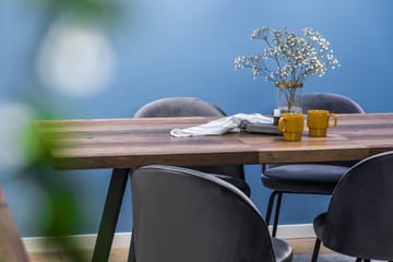 Matgrupp Jaunita Förlängningsbar 140 cm med 4 Gerardo Stol - Brun|Grå|Svart - Möbler - Bord & matgrupp - Matgrupp