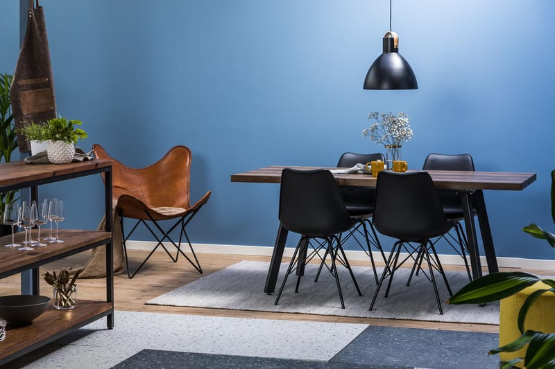 Matgrupp Jaunita Förlängningsbar 140 cm med 4 Scale Stol - Brun|Svart - Möbler - Bord & matgrupp - Matgrupp