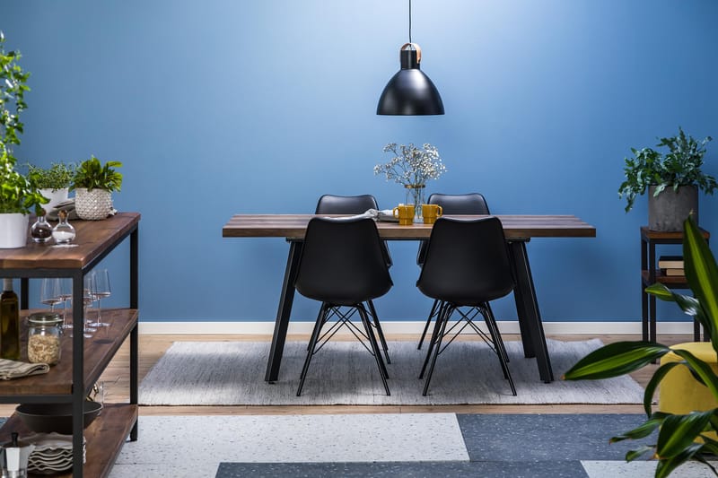 Matgrupp Jaunita Förlängningsbar 140 cm med 4 Scale Stol - Brun|Svart - Möbler - Bord & matgrupp - Matgrupp